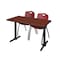 Cain Rectangle Tables > Training Tables > Cain Training Table & Chair Sets, 48 W, 24 L, 29 H, Cherry MTRCT4824CH47BY - alternate 1